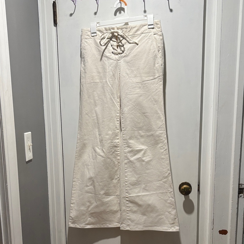 NILI LOTAN lace up wide leg pants